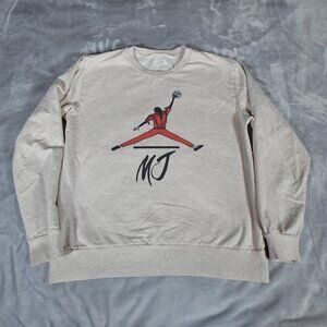 Vanishing Elephant Jumpman Michael Jordan Sweatshirt Mens M Slim Fit Beige